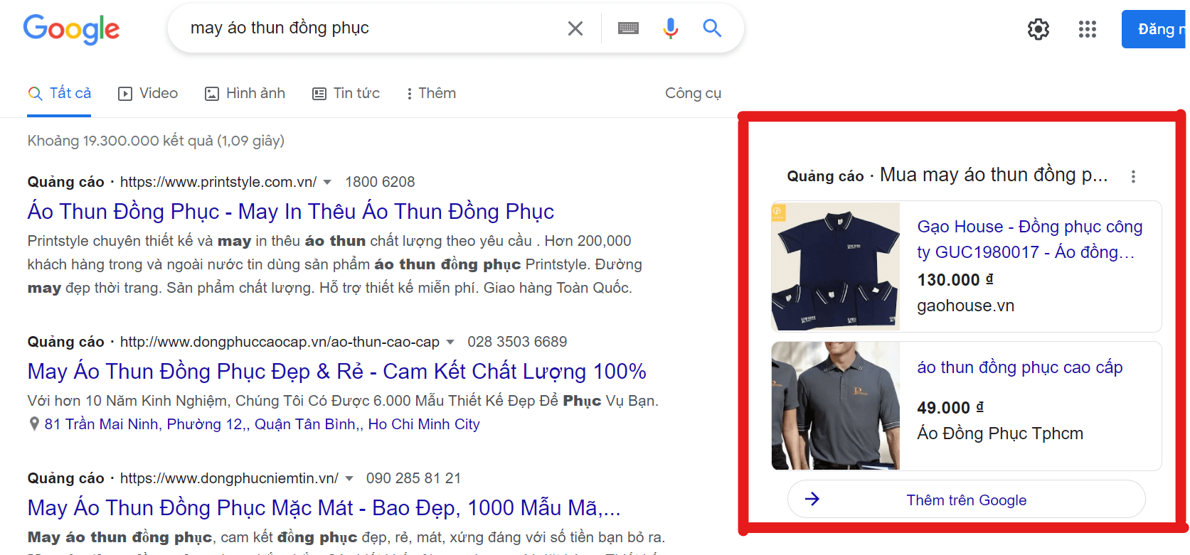 Hình thức quảng cáo Google mua sắm