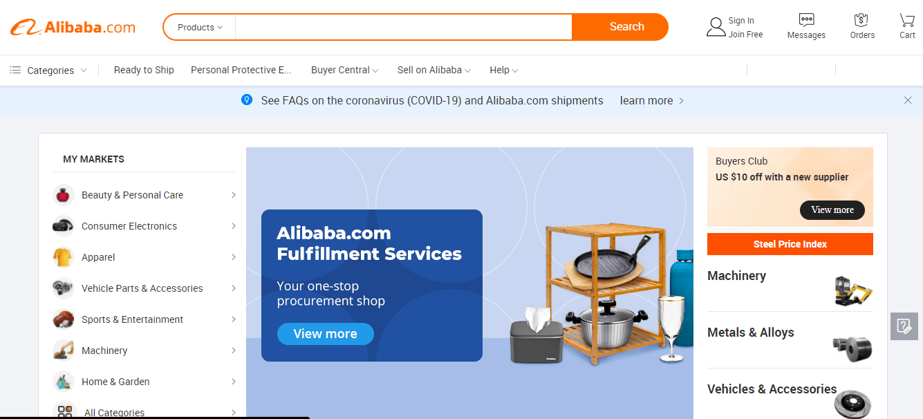 Đặt hàng Quảng Châu qua trang Alibaba